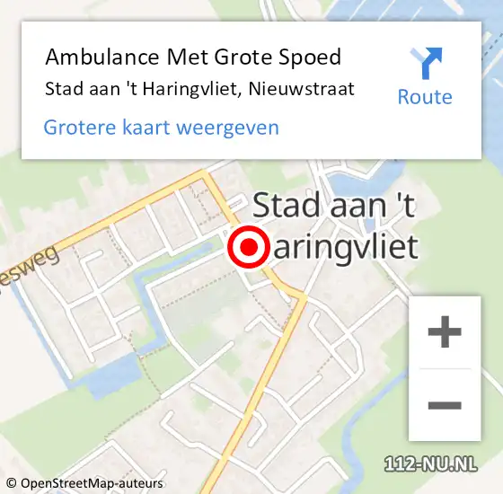 Locatie op kaart van de 112 melding: Ambulance Met Grote Spoed Naar Stad aan 't Haringvliet, Nieuwstraat op 7 februari 2021 17:33