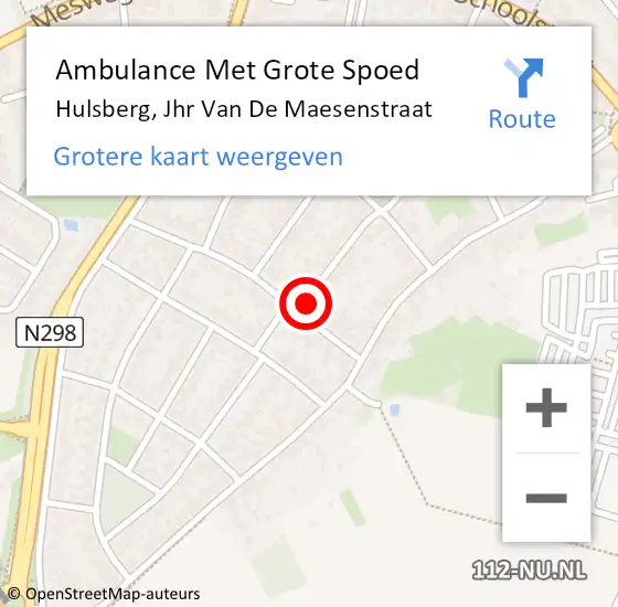 Locatie op kaart van de 112 melding: Ambulance Met Grote Spoed Naar Hulsberg, Jhr Van De Maesenstraat op 1 juni 2014 14:11