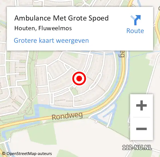 Locatie op kaart van de 112 melding: Ambulance Met Grote Spoed Naar Houten, Fluweelmos op 7 februari 2021 19:56