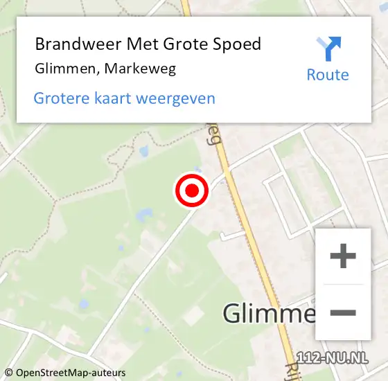 Locatie op kaart van de 112 melding: Brandweer Met Grote Spoed Naar Glimmen, Markeweg op 1 juni 2014 14:36