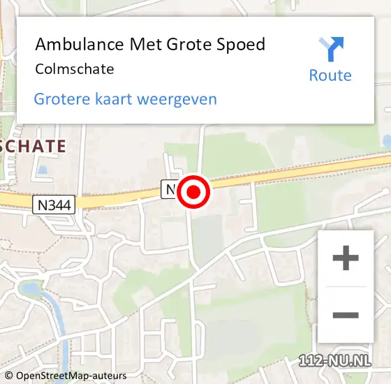 Locatie op kaart van de 112 melding: Ambulance Met Grote Spoed Naar Colmschate op 8 februari 2021 03:49
