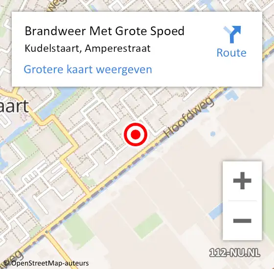 Locatie op kaart van de 112 melding: Brandweer Met Grote Spoed Naar Kudelstaart, Amperestraat op 8 februari 2021 05:55