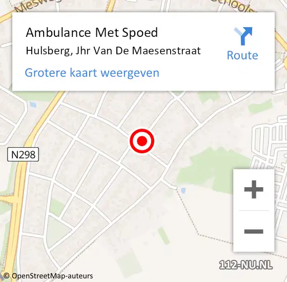 Locatie op kaart van de 112 melding: Ambulance Met Spoed Naar Hulsberg, Jhr Van De Maesenstraat op 1 juni 2014 14:56