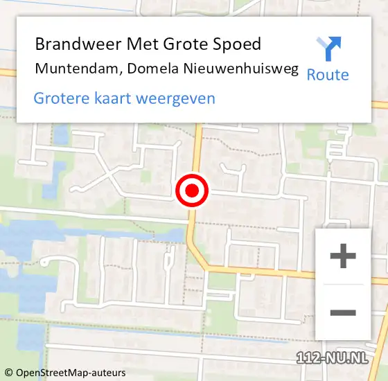 Locatie op kaart van de 112 melding: Brandweer Met Grote Spoed Naar Muntendam, Domela Nieuwenhuisweg op 8 februari 2021 10:55