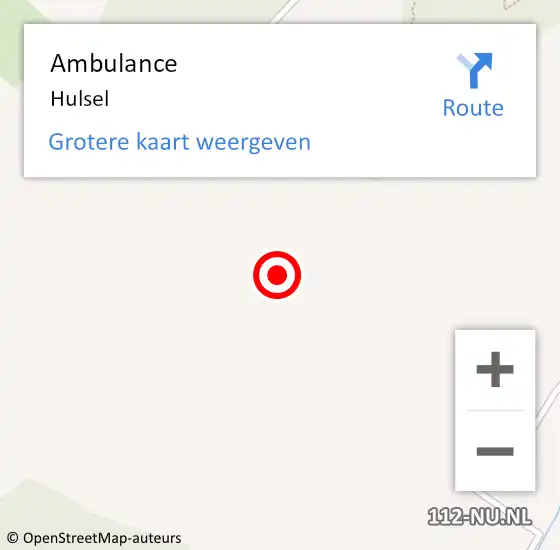 Locatie op kaart van de 112 melding: Ambulance Hulsel op 8 februari 2021 12:10