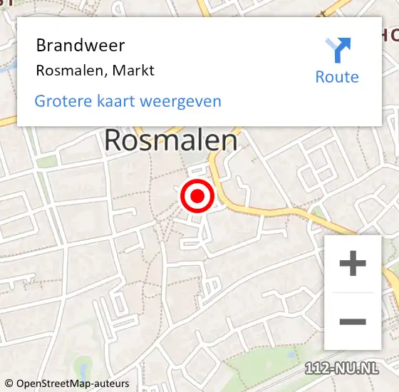 Locatie op kaart van de 112 melding: Brandweer Rosmalen, Markt op 3 oktober 2013 17:54