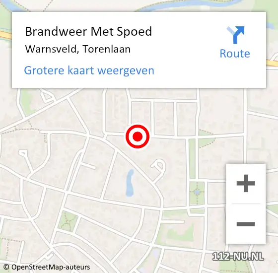 Locatie op kaart van de 112 melding: Brandweer Met Spoed Naar Warnsveld, Torenlaan op 8 februari 2021 14:23