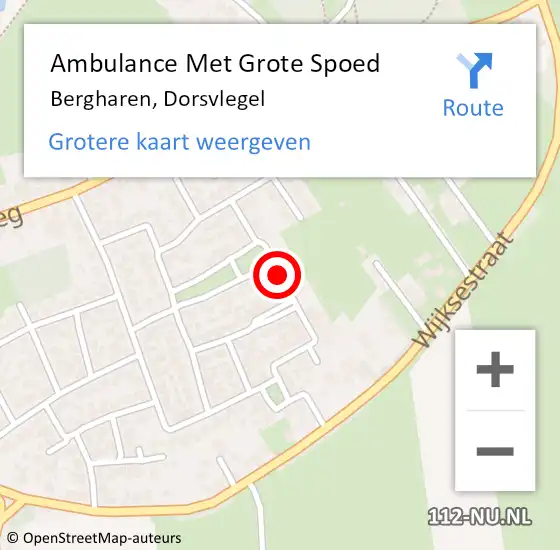 Locatie op kaart van de 112 melding: Ambulance Met Grote Spoed Naar Bergharen, Dorsvlegel op 8 februari 2021 15:05