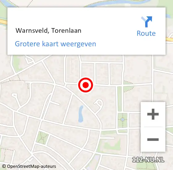 Locatie op kaart van de 112 melding:  Warnsveld, Torenlaan op 8 februari 2021 15:36