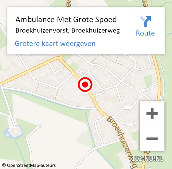 Locatie op kaart van de 112 melding: Ambulance Met Grote Spoed Naar Broekhuizenvorst, Broekhuizerweg op 1 juni 2014 16:39