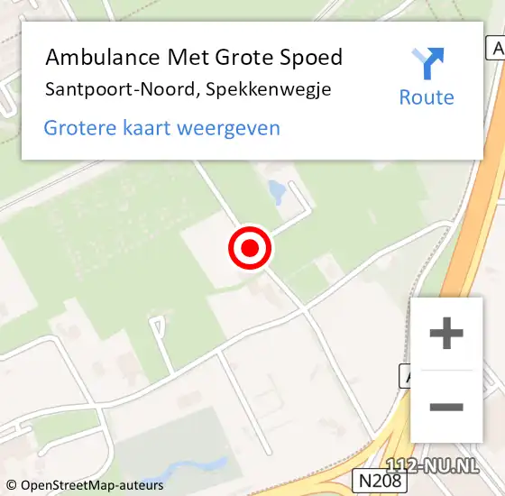 Locatie op kaart van de 112 melding: Ambulance Met Grote Spoed Naar Santpoort-Noord, Spekkenwegje op 8 februari 2021 22:34