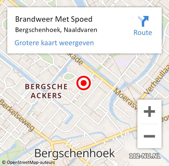 Locatie op kaart van de 112 melding: Brandweer Met Spoed Naar Bergschenhoek, Naaldvaren op 8 februari 2021 22:51