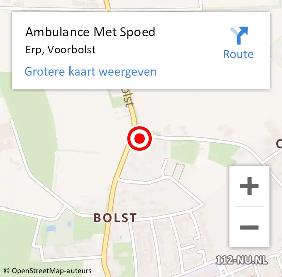 Locatie op kaart van de 112 melding: Ambulance Met Spoed Naar Erp, Voorbolst op 1 juni 2014 17:06