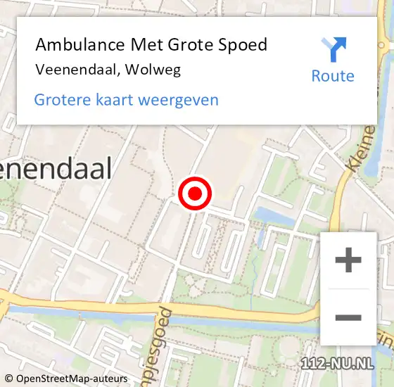 Locatie op kaart van de 112 melding: Ambulance Met Grote Spoed Naar Veenendaal, Wolweg op 9 februari 2021 08:16