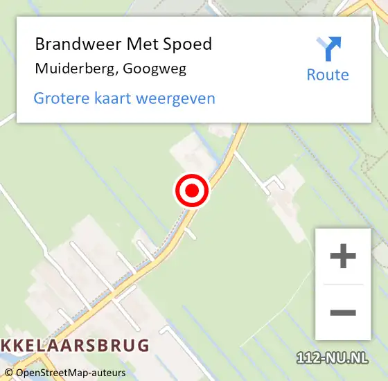 Locatie op kaart van de 112 melding: Brandweer Met Spoed Naar Muiderberg, Googweg op 9 februari 2021 09:03