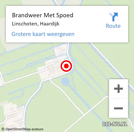 Locatie op kaart van de 112 melding: Brandweer Met Spoed Naar Linschoten, Haardijk op 3 oktober 2013 18:03