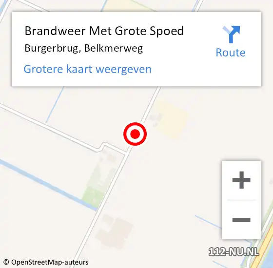 Locatie op kaart van de 112 melding: Brandweer Met Grote Spoed Naar Burgerbrug, Belkmerweg op 9 februari 2021 10:12