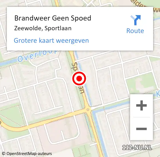 Locatie op kaart van de 112 melding: Brandweer Geen Spoed Naar Zeewolde, Sportlaan op 9 februari 2021 11:09