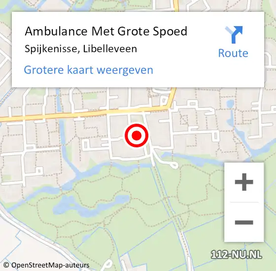 Locatie op kaart van de 112 melding: Ambulance Met Grote Spoed Naar Spijkenisse, Libelleveen op 9 februari 2021 13:22