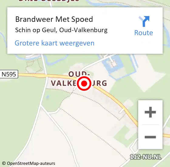 Locatie op kaart van de 112 melding: Brandweer Met Spoed Naar Schin op Geul, Oud-Valkenburg op 9 februari 2021 15:10