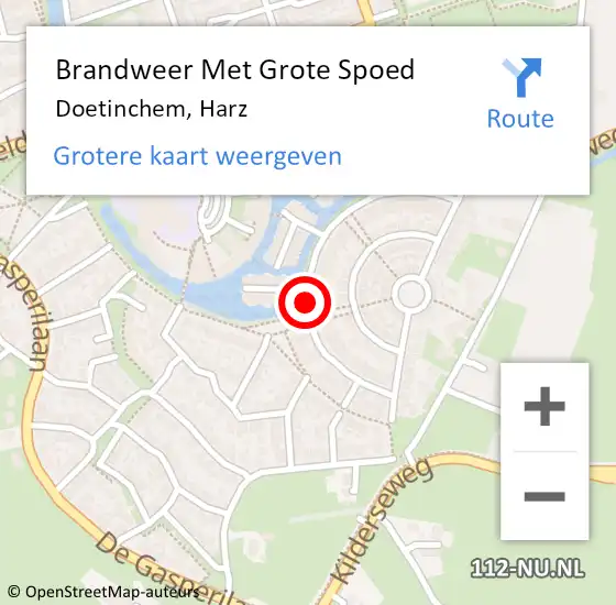 Locatie op kaart van de 112 melding: Brandweer Met Grote Spoed Naar Doetinchem, Harz op 9 februari 2021 15:13