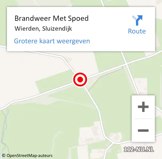 Locatie op kaart van de 112 melding: Brandweer Met Spoed Naar Wierden, Sluizendijk op 9 februari 2021 16:24