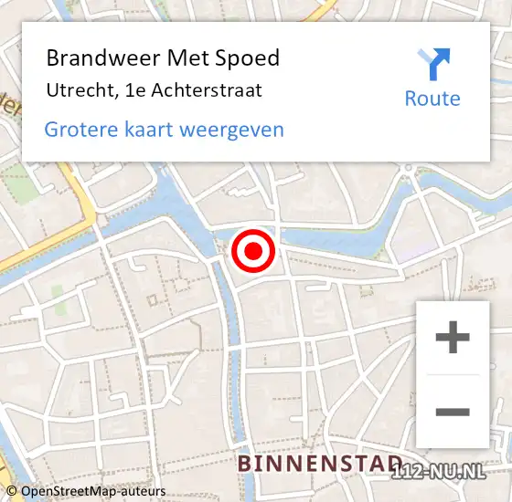 Locatie op kaart van de 112 melding: Brandweer Met Spoed Naar Utrecht, 1e Achterstraat op 9 februari 2021 17:14