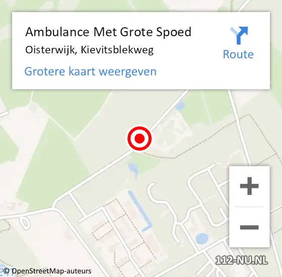 Locatie op kaart van de 112 melding: Ambulance Met Grote Spoed Naar Oisterwijk, Kievitsblekweg op 9 februari 2021 21:40