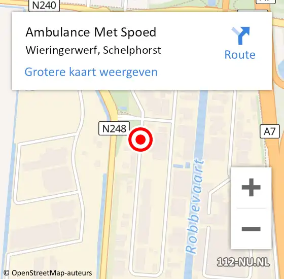 Locatie op kaart van de 112 melding: Ambulance Met Spoed Naar Wieringerwerf, Schelphorst op 10 februari 2021 05:48