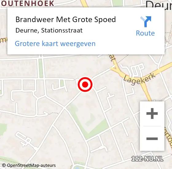 Locatie op kaart van de 112 melding: Brandweer Met Grote Spoed Naar Deurne, Stationsstraat op 10 februari 2021 07:08