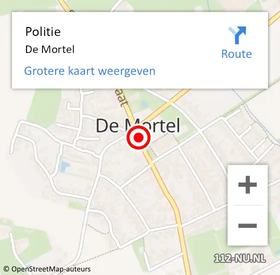 Locatie op kaart van de 112 melding: Politie De Mortel op 10 februari 2021 07:16