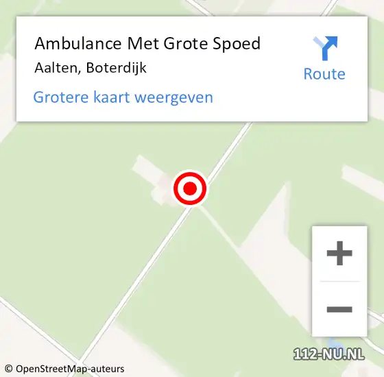 Locatie op kaart van de 112 melding: Ambulance Met Grote Spoed Naar Aalten, Boterdijk op 1 juni 2014 19:49