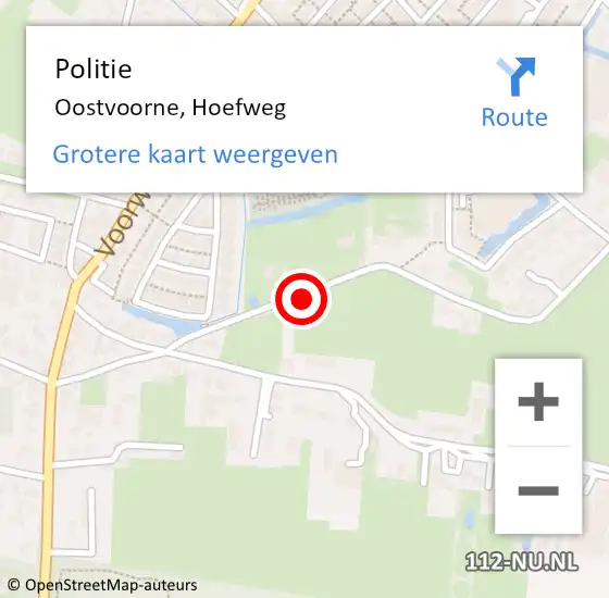 Locatie op kaart van de 112 melding: Politie Oostvoorne, Hoefweg op 10 februari 2021 10:45