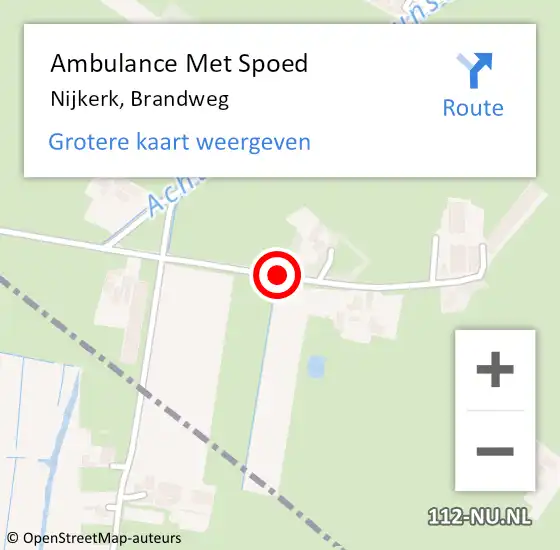 Locatie op kaart van de 112 melding: Ambulance Met Spoed Naar Nijkerk, Brandweg op 10 februari 2021 11:09