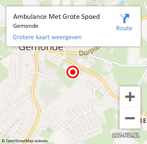 Locatie op kaart van de 112 melding: Ambulance Met Grote Spoed Naar Gemonde op 10 februari 2021 11:19