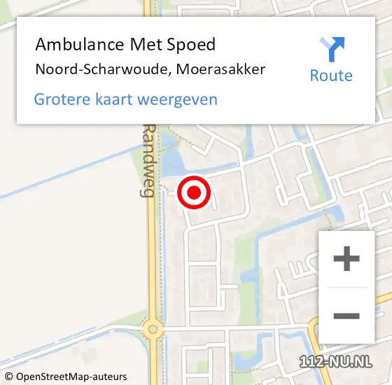 Locatie op kaart van de 112 melding: Ambulance Met Spoed Naar Noord-Scharwoude, Moerasakker op 10 februari 2021 13:39