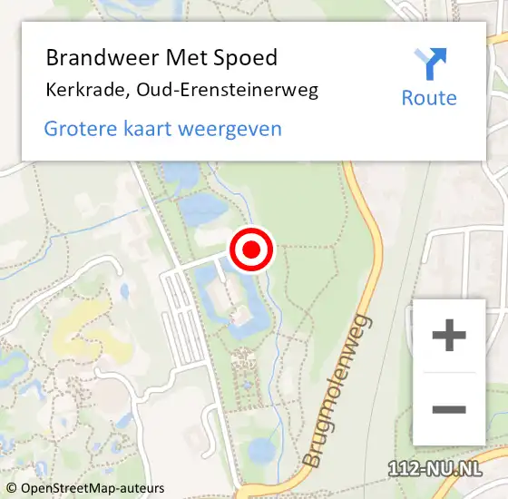 Locatie op kaart van de 112 melding: Brandweer Met Spoed Naar Kerkrade, Oud-Erensteinerweg op 10 februari 2021 14:16