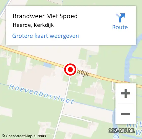 Locatie op kaart van de 112 melding: Brandweer Met Spoed Naar Heerde, Kerkdijk op 10 februari 2021 14:18