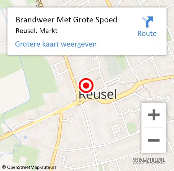 Locatie op kaart van de 112 melding: Brandweer Met Grote Spoed Naar Reusel, Markt op 10 februari 2021 14:56