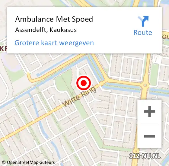 Locatie op kaart van de 112 melding: Ambulance Met Spoed Naar Assendelft, Kaukasus op 10 februari 2021 15:56