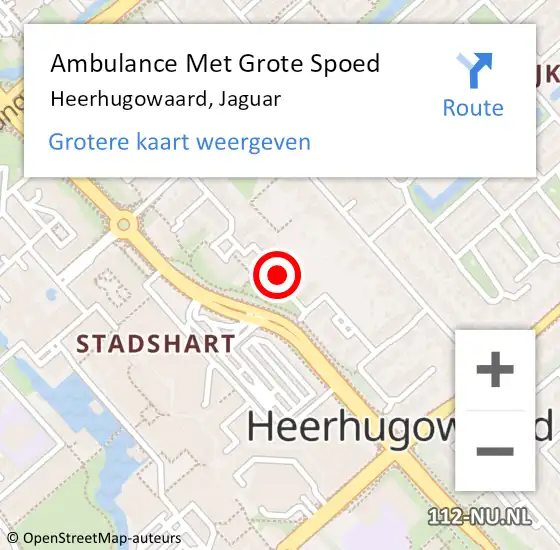 Locatie op kaart van de 112 melding: Ambulance Met Grote Spoed Naar Heerhugowaard, Jaguar op 10 februari 2021 17:20