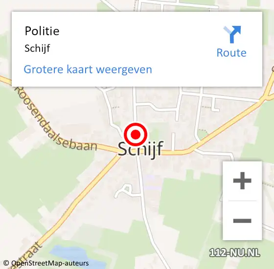 Locatie op kaart van de 112 melding: Politie Schijf op 10 februari 2021 18:27