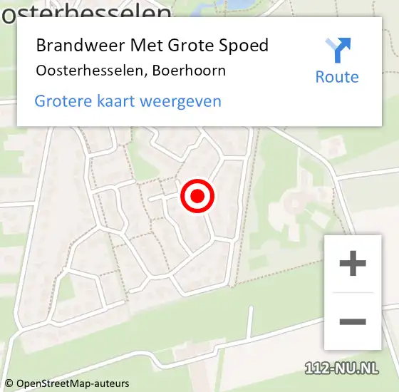 Locatie op kaart van de 112 melding: Brandweer Met Grote Spoed Naar Oosterhesselen, Boerhoorn op 10 februari 2021 22:57