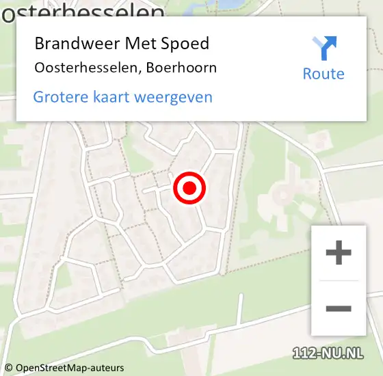 Locatie op kaart van de 112 melding: Brandweer Met Spoed Naar Oosterhesselen, Boerhoorn op 10 februari 2021 23:30