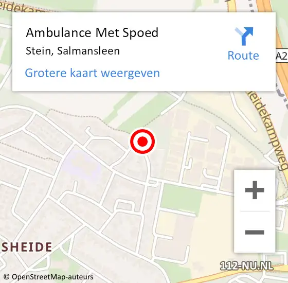 Locatie op kaart van de 112 melding: Ambulance Met Spoed Naar Stein, Salmansleen op 1 juni 2014 22:16