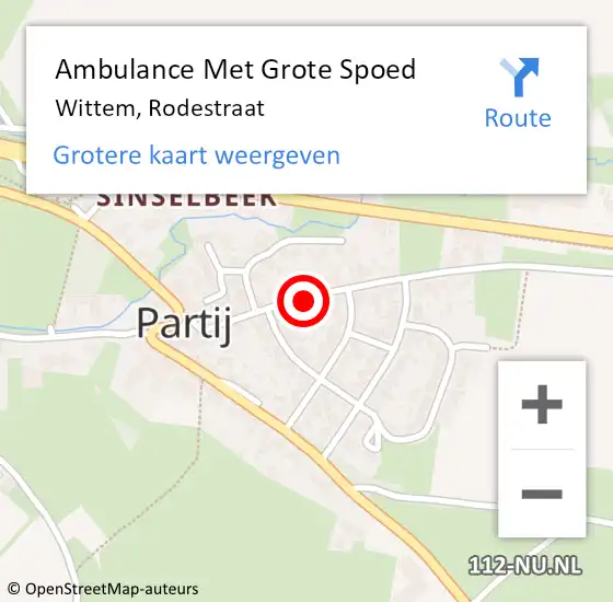 Locatie op kaart van de 112 melding: Ambulance Met Grote Spoed Naar Wittem, Rodestraat op 1 juni 2014 22:31