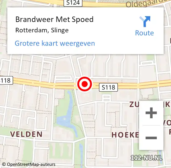 Locatie op kaart van de 112 melding: Brandweer Met Spoed Naar Rotterdam, Slinge op 11 februari 2021 10:33