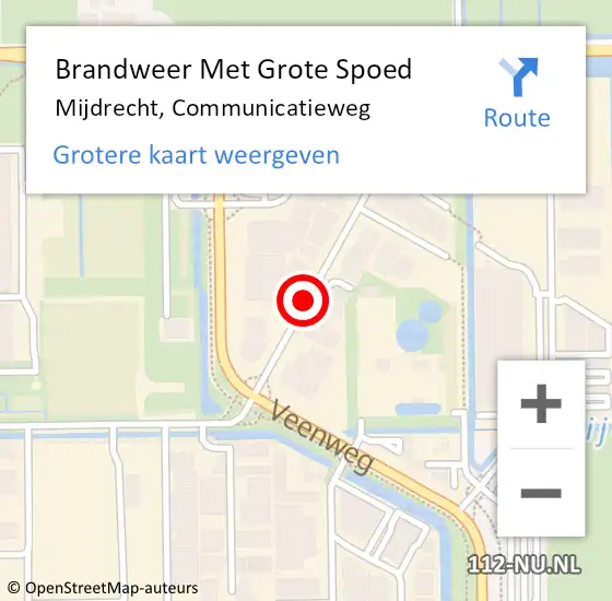 Locatie op kaart van de 112 melding: Brandweer Met Grote Spoed Naar Mijdrecht, Communicatieweg op 11 februari 2021 10:41