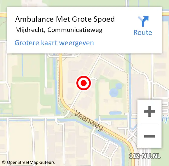 Locatie op kaart van de 112 melding: Ambulance Met Grote Spoed Naar Mijdrecht, Communicatieweg op 11 februari 2021 10:52