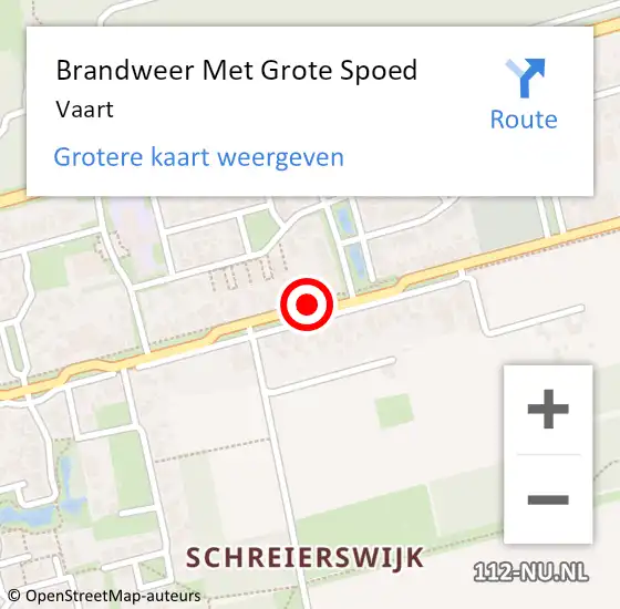 Locatie op kaart van de 112 melding: Brandweer Met Grote Spoed Naar Vaart op 11 februari 2021 11:00